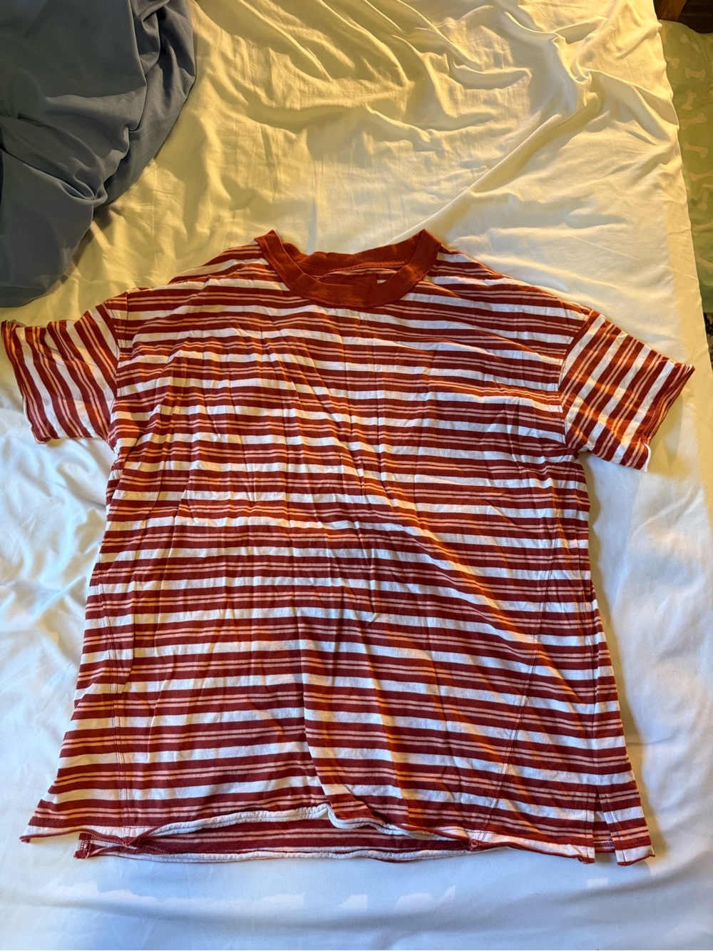 Striped Red and White Crewneck boyfriend T-Shirt